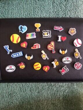 26 Pieces Softball Shoe Charms Jibbitz For Crocs/Clogs